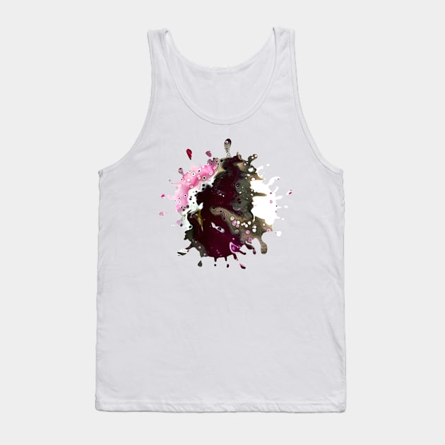 Pink/Purple/Gray Acrylic Pour Painting Tank Top by Designs_by_KC